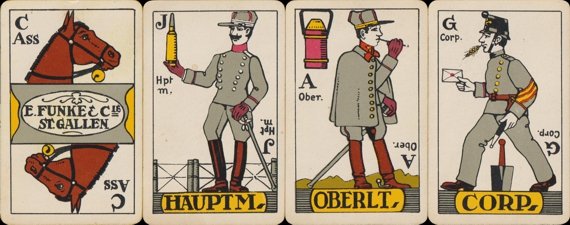 Swiss playing cards with unconventional suits