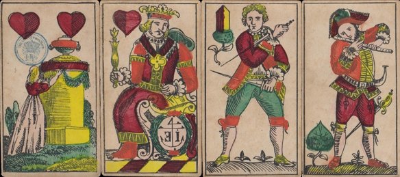Franconian-style (Nuremberg Eagle) playing cards, full-lenght figures