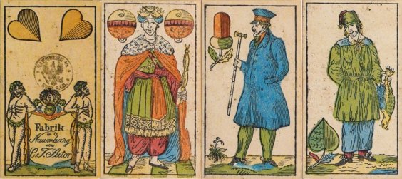 Prussian-style playing cards, full-lenght figures