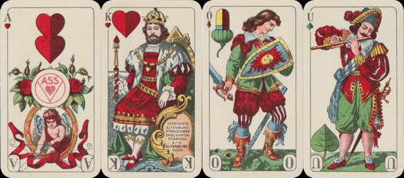 Stralsund-style Bavarian playing cards, full-length figures