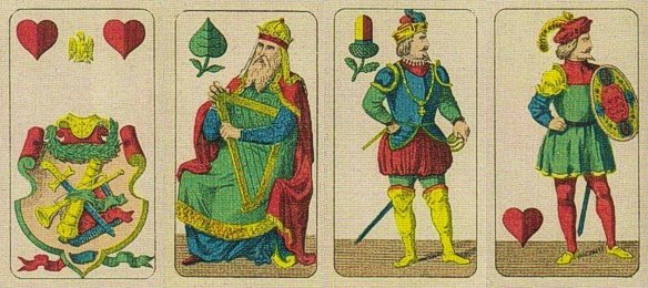 Darmstadt-style Swabian playing cards, full-length figures