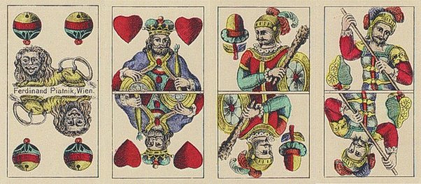 Bohemian-style playing cards, double-headed (type II)