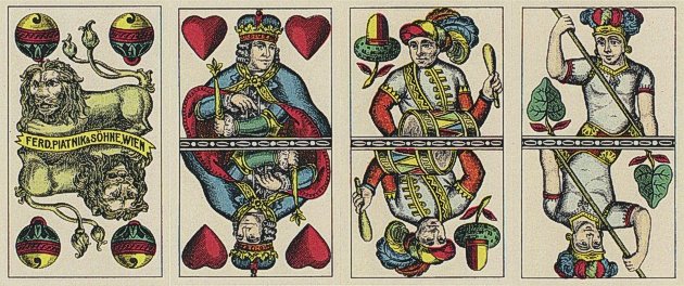 Bohemian-style playing cards, double-headed (type I)