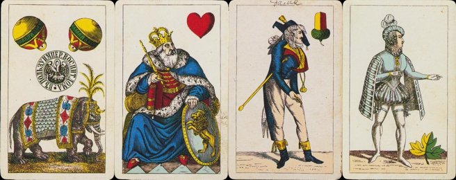 russian playing cards, German suits